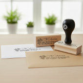 Rustieke botanische naam & leuk fantasierijk retou rubberstempel
