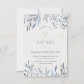 rustieke botanische ontwerp doopsel uitnodiging (Voorkant)