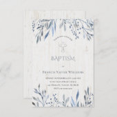 rustieke botanische ontwerp doopsel uitnodiging (Voorkant / Achterkant)
