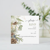 Rustieke Botanische Pinecones Trouwwebsite RSVP (Staand voorkant)