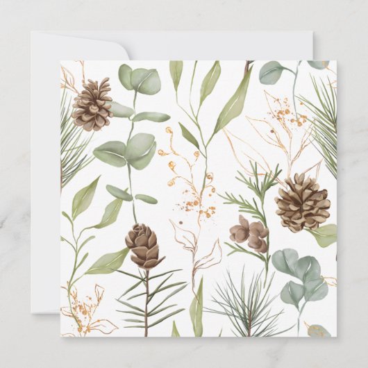 Rustieke Botanische Pinecones Trouwwebsite RSVP (Achterkant)