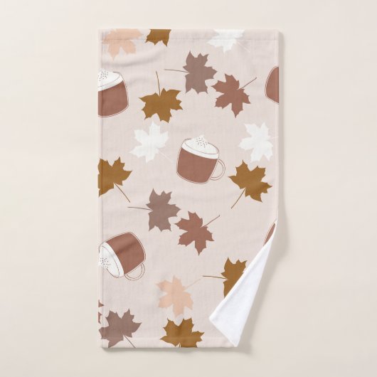 Rustieke Botanische Pompoen Spice Maple Leaf Patro Bad Handdoek (Handdoek)