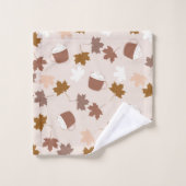 Rustieke Botanische Pompoen Spice Maple Leaf Patro Bad Handdoek (Wasdoekje)