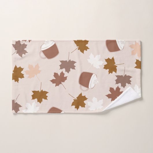 Rustieke Botanische Pompoen Spice Maple Leaf Patro Bad Handdoek (Handdoek)