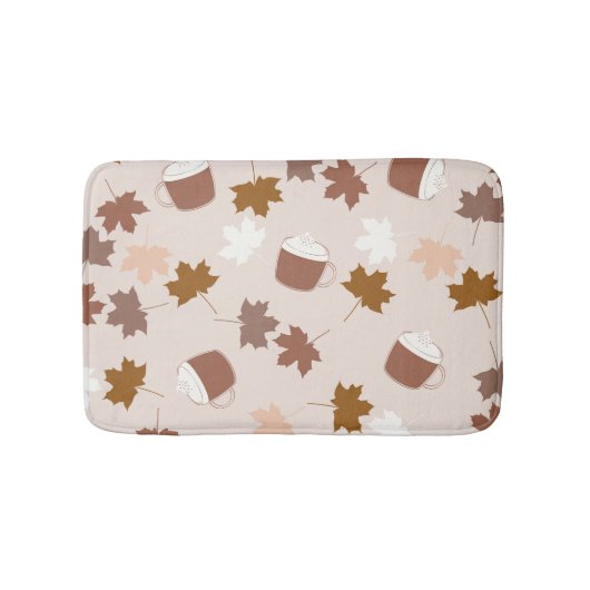 Rustieke Botanische Pompoen Spice Maple Leaf Patro Badmat (Voorkant)