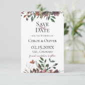 Rustieke Botanische Save The Date Aankondiging (Staand voorkant)