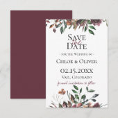 Rustieke Botanische Save The Date Aankondiging (Voorkant / Achterkant)