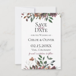 Rustieke Botanische Save The Date Aankondiging