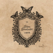 Rustieke botanische schild Ex Libris boekplaat ste Rubberstempel