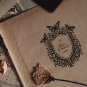 Rustieke botanische schild Ex Libris boekplaat ste Rubberstempel