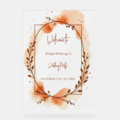 Rustieke Botanische terracotta bruiloft welkomstkr Acryl Bord (Voorkant)