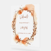 Rustieke Botanische terracotta bruiloft welkomstkr Acryl Bord (Hoek)