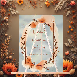 Rustieke Botanische terracotta bruiloft welkomstkr Acryl Bord