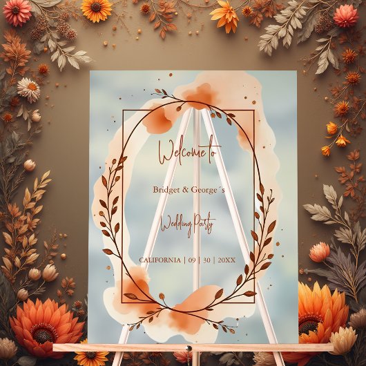 Rustieke Botanische terracotta bruiloft welkomstkr Acryl Bord