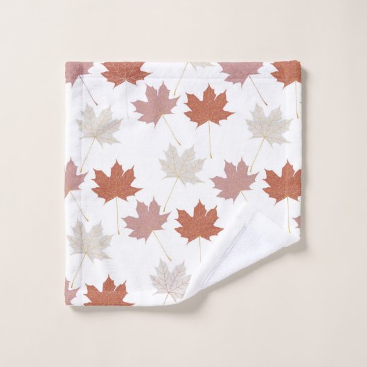 Rustieke Botanische Terracotta esdoorn patroon Bad Handdoek (Wasdoekje)