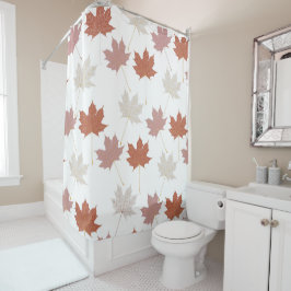 Rustieke Botanische Terracotta esdoorn patroon Douchegordijn