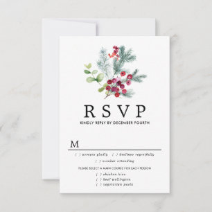 Rustieke Botanische Trouwen RSVP Kaart, Maaltijden Kaartje