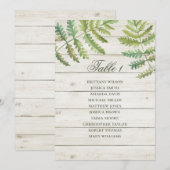 Rustieke botanische trouwzaalstoelenschema. Houten Kaart (Voorkant / Achterkant)