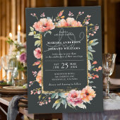 Rustieke Botanische Tuin Goud Lijst Foto Bruiloft Kaart