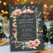 Rustieke Botanische Tuin Goud Lijst Foto Bruiloft Kaart