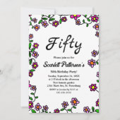 Rustieke Botanische Tuin Rozen Floral 50ste Verjaa Kaart (Voorkant)