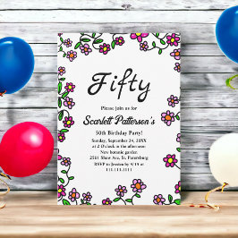 Rustieke Botanische Tuin Rozen Floral 50ste Verjaa Kaart