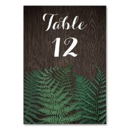Rustieke Botanische Varen Bruiloft Tafel Aantal Ka Kaart