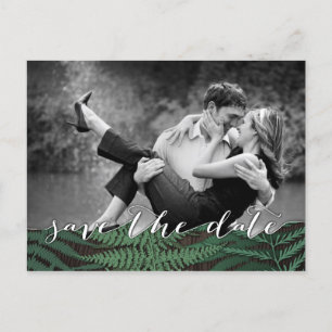 Rustieke Botanische Varen Foto Save the Date Cards Aankondigingskaart