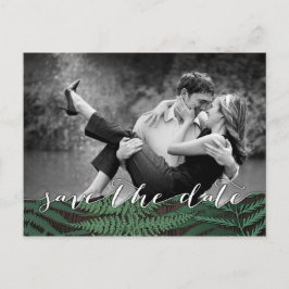 Rustieke Botanische Varen Foto Save the Date Cards Aankondigingskaart