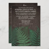 Rustieke Botanische Varen Land Bruiloft Uitnodigin Kaart (Voorkant / Achterkant)