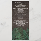 Rustieke Botanische Varen Woodland Trouwprogramma' Programmakaart (Achterkant)