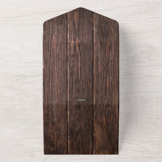 Rustieke botanische varens bruiloft all in one uitnodiging (Buitenkant)