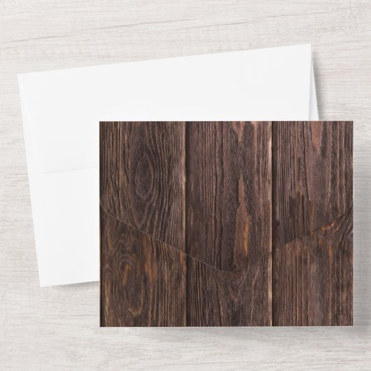 Rustieke botanische varens bruiloft all in one uitnodiging (Achterkant)