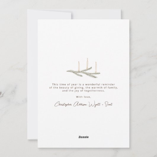 Rustieke Botanische Vrede op Aarde Script Foto Feestdagenkaart (Achterkant)