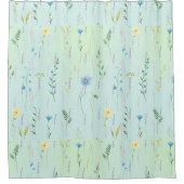 Rustieke Botanische Waterverf gradiënt flora bloem Douchegordijn (Voorkant)