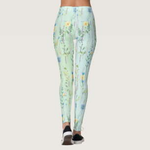 Rustieke Botanische Waterverf gradiënt flora bloem Leggings