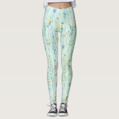 Rustieke Botanische Waterverf gradiënt flora bloem Leggings (Voorkant)