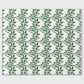 Rustieke Botanische Waterverf Groen Bruiloft Gift Cadeaupapier (Vlak)