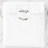 Rustieke Botanische Waterverf Kruidenbruiloft Dank Ronde Sticker (Tas)