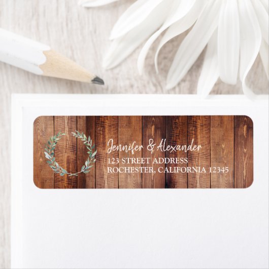 Rustieke botanische waterverf olijfbladeren Kerst Etiket (Insitu)