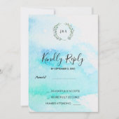 Rustieke botanische waterverf verlaat bruiloft RSV Kaart (Voorkant)