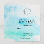 Rustieke botanische waterverf verlaat bruiloft RSV Kaart (Voorkant / Achterkant)