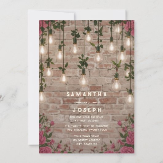 Rustieke Botanische Waterverf Wildflower Wedding Kaart (Voorkant)