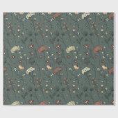 Rustieke Botanische Wildbloemen in Sage Groene Per Cadeaupapier (Vlak)