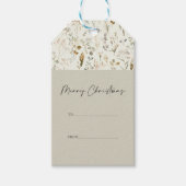 Rustieke Botanische Wildflower Kerstmis Cadeaulabel (Voorkant)