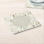 Rustieke Botanische Wildflower Kerstmis Kartonnen Onderzetters (Schuin)
