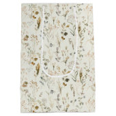 Rustieke Botanische Wildflower Kerstmis Medium Cadeauzakje (Achterkant)