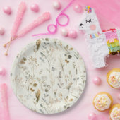 Rustieke Botanische Wildflower Kerstmis Papieren Bordje (Feest)