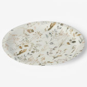 Rustieke Botanische Wildflower Kerstmis Papieren Bordje (Gekanteld)