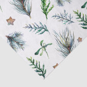 Rustieke Botanische Woodsy Pine Tree Leaves Tissuepapier (Detail)